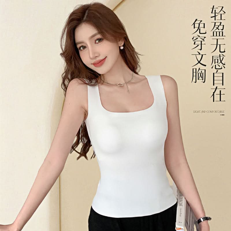 Seamless Ice Silk Vest with Chest Pads