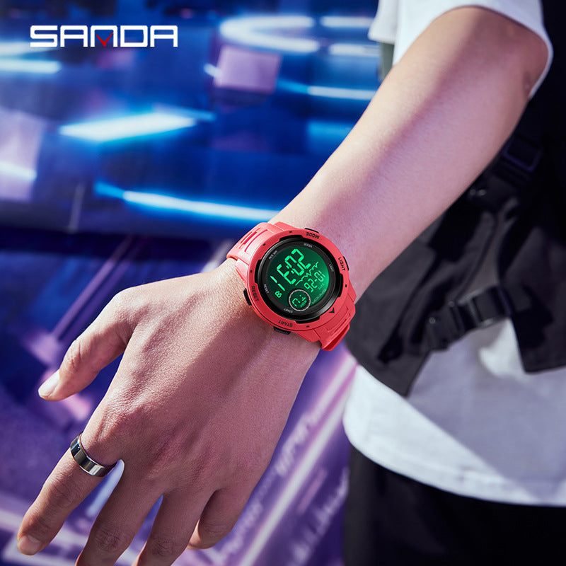 Sanda Large Screen Digital Watch – Waterproof Luminous Outdoor Unisex Watch