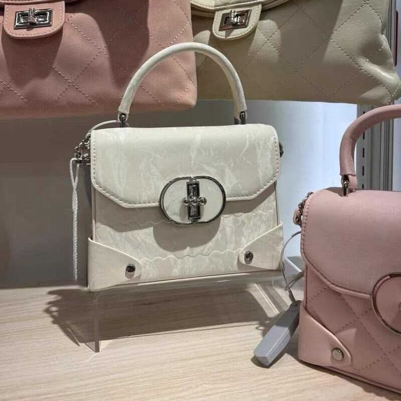 Pink Small Box Bag with Chain Strap