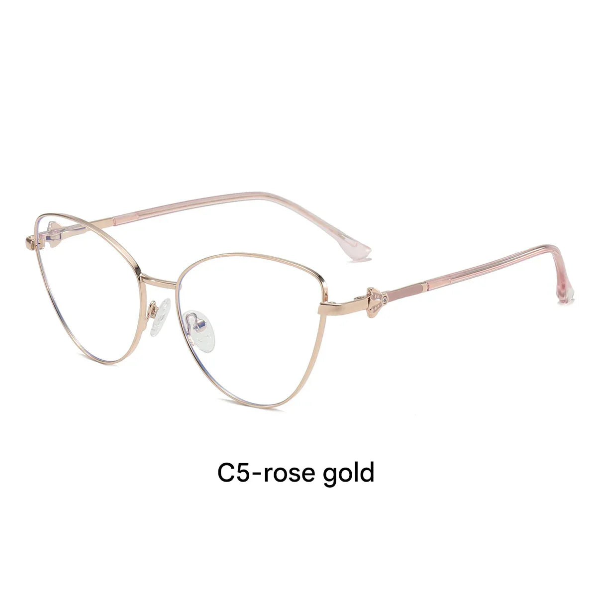 Ultra-Light Metal Cat Eye Blue Light Glasses – Trendy Butterfly Frame for Women