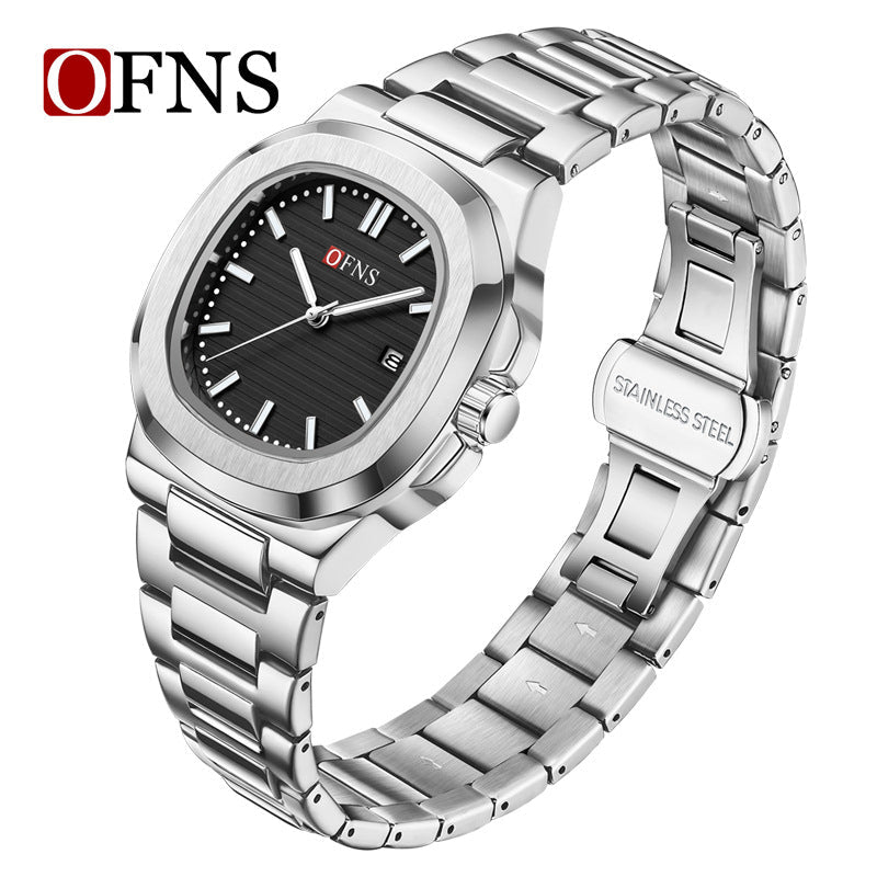 OFNS Men’s Quartz Watch – Waterproof Business Timepiece with Steel Strap