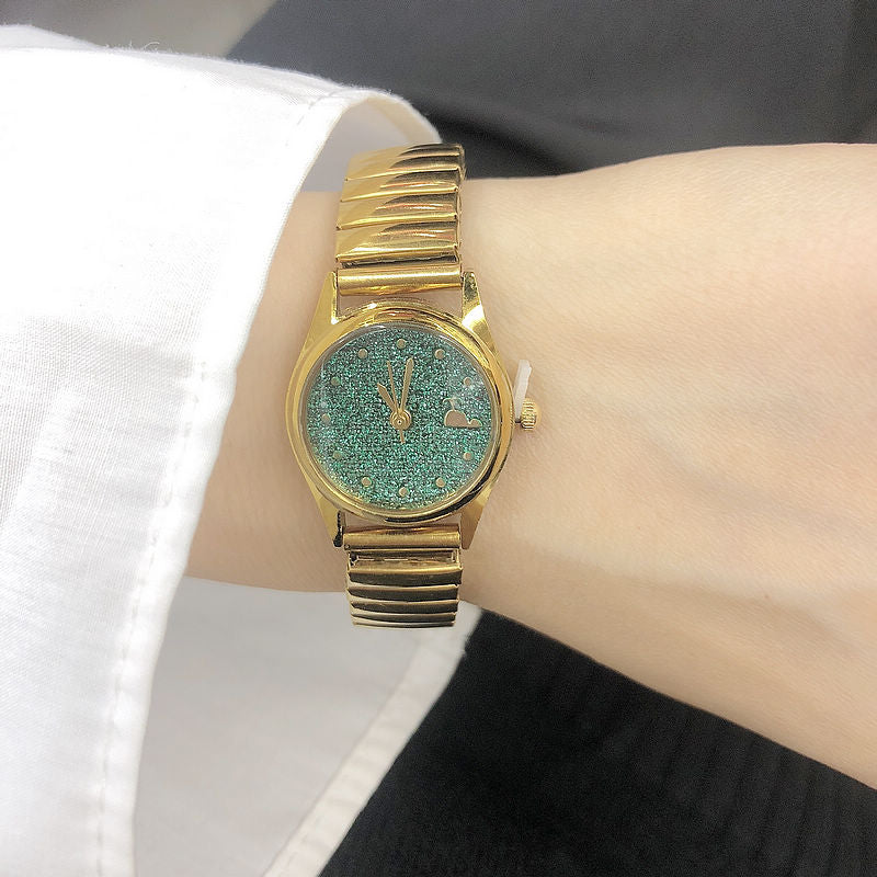 Retro Starry Sky Whale Watch for Women – Small Dial Quartz Watch with World Time