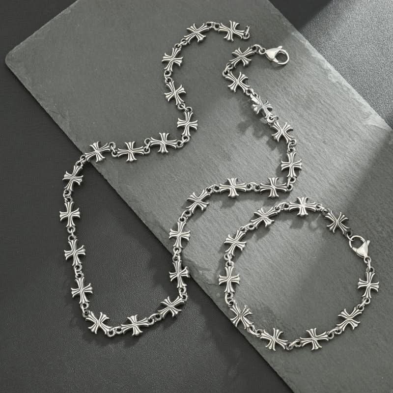 Men’s Titanium Steel Cross Necklace – Punk Hip-Hop Chain