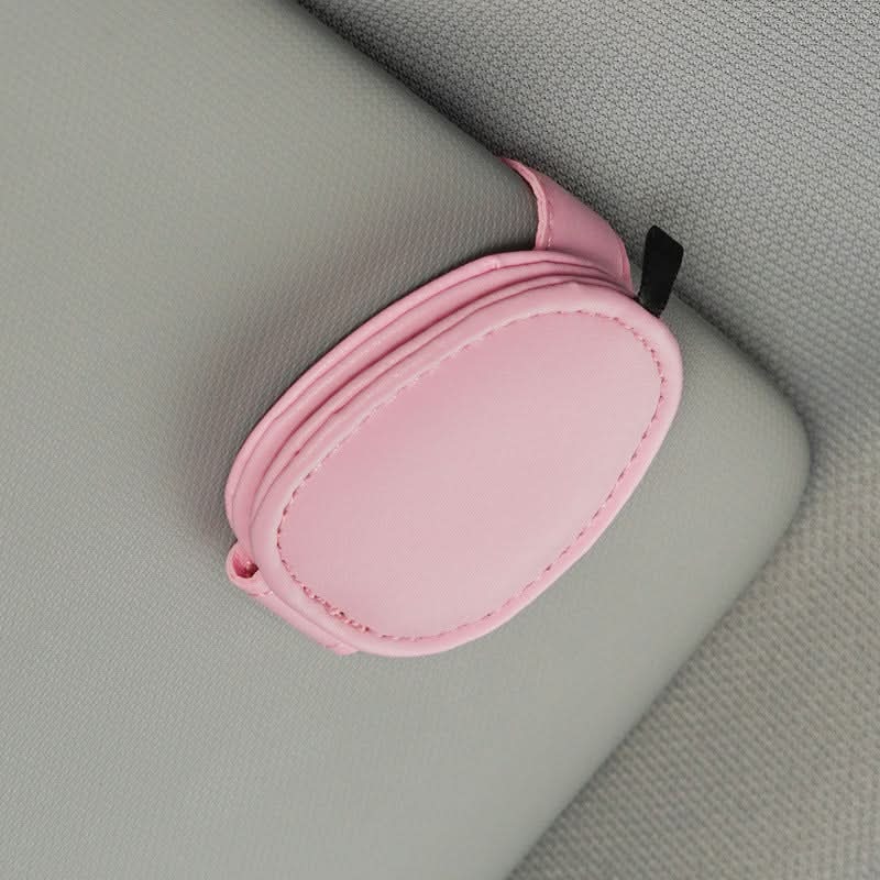 Leather Car Sun Visor Glasses Clip Holder – Oval Shape