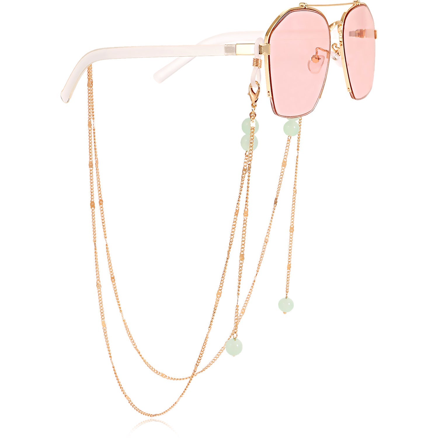 Beaded Glasses Chain – Alloy & Glass Beads Holder Strap, Stylish Eyewear Accessory