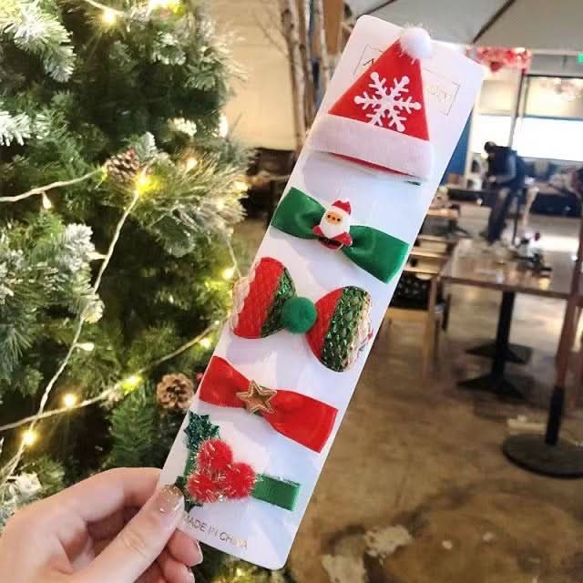 Christmas Santa Hairpins for Kids