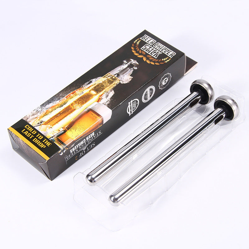 Stainless Steel Beer Chilling Sticks with Opener – Portable Beer & Wine Cooler