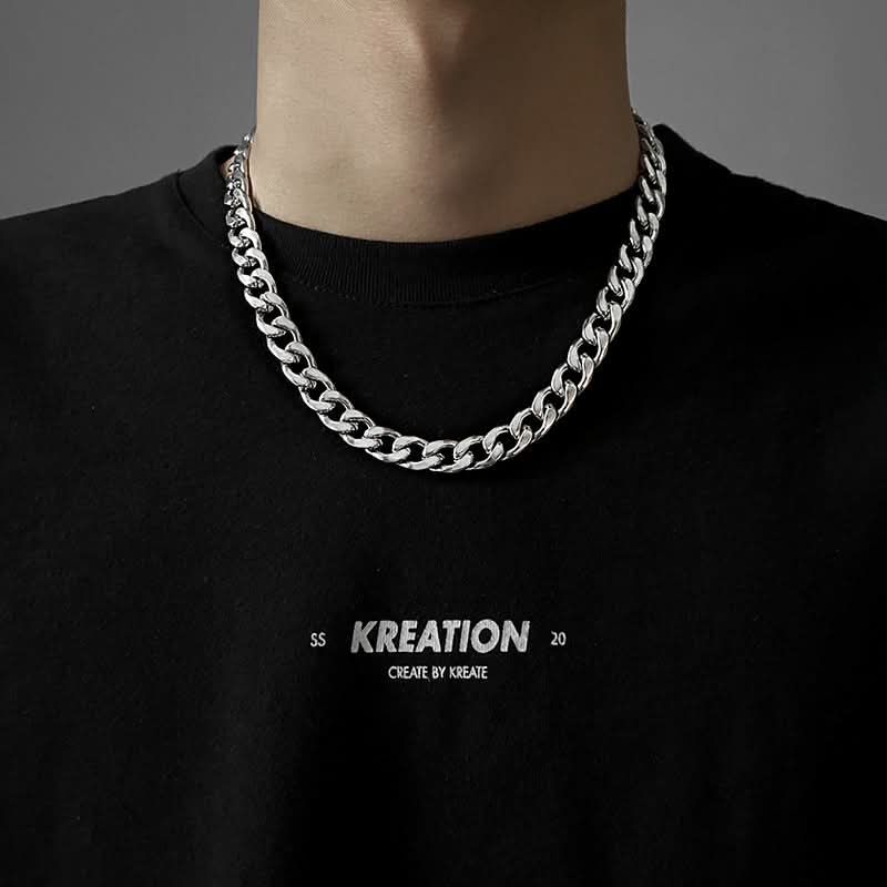 Men’s Trendy Cuban Chain Necklace – Hip-Hop Punk Pendant