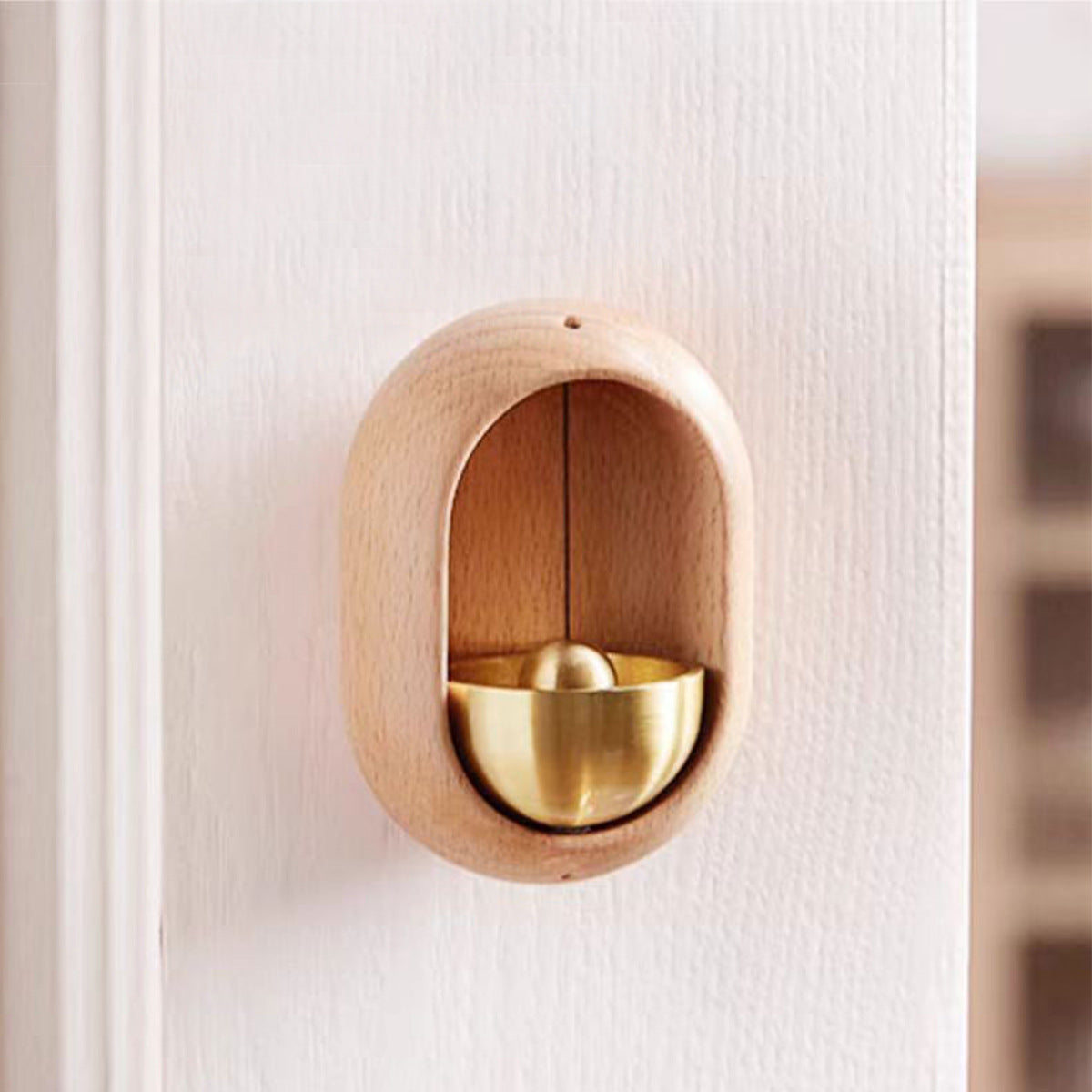 Brass Wind Chime Doorbell – Modern Oval Pendant for Home Décor & Meditation