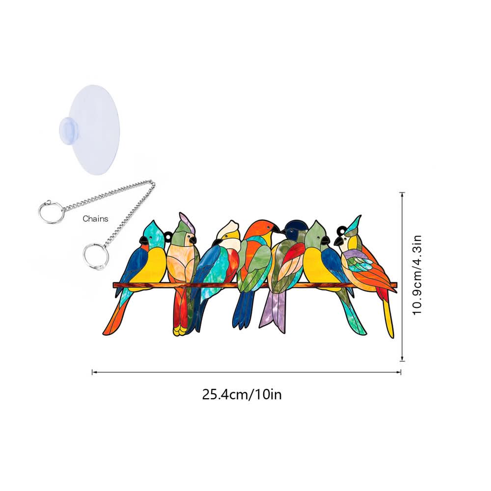 Colorful Acrylic Bird Pendant – Hanging Animal Wall Decor