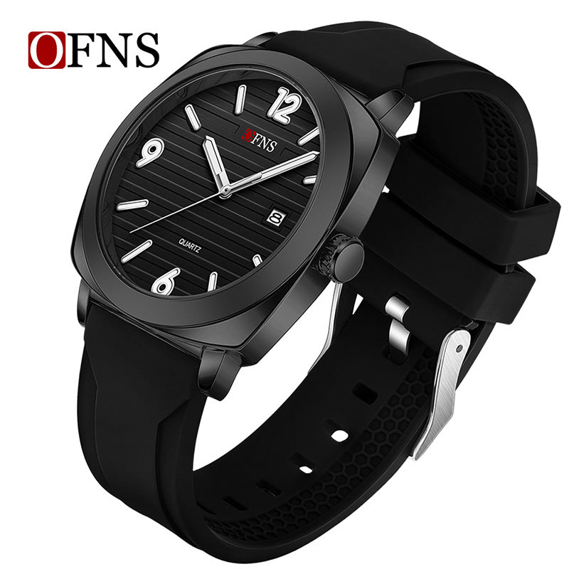 OFNS Men’s Quartz Business Watch – Waterproof Luminous Calendar Watch with Square Dial