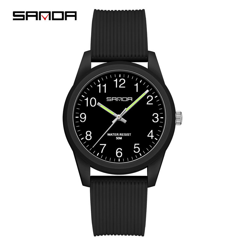 Sanda Dual Calendar Couple Quartz Watch – Waterproof Fashion Watch for Men & Women