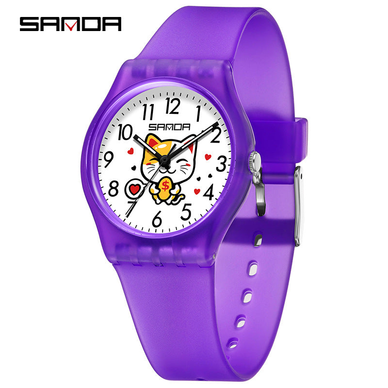Sanda Kids Cartoon Watch – Waterproof Luminous Quartz Watch for Boys and Girls