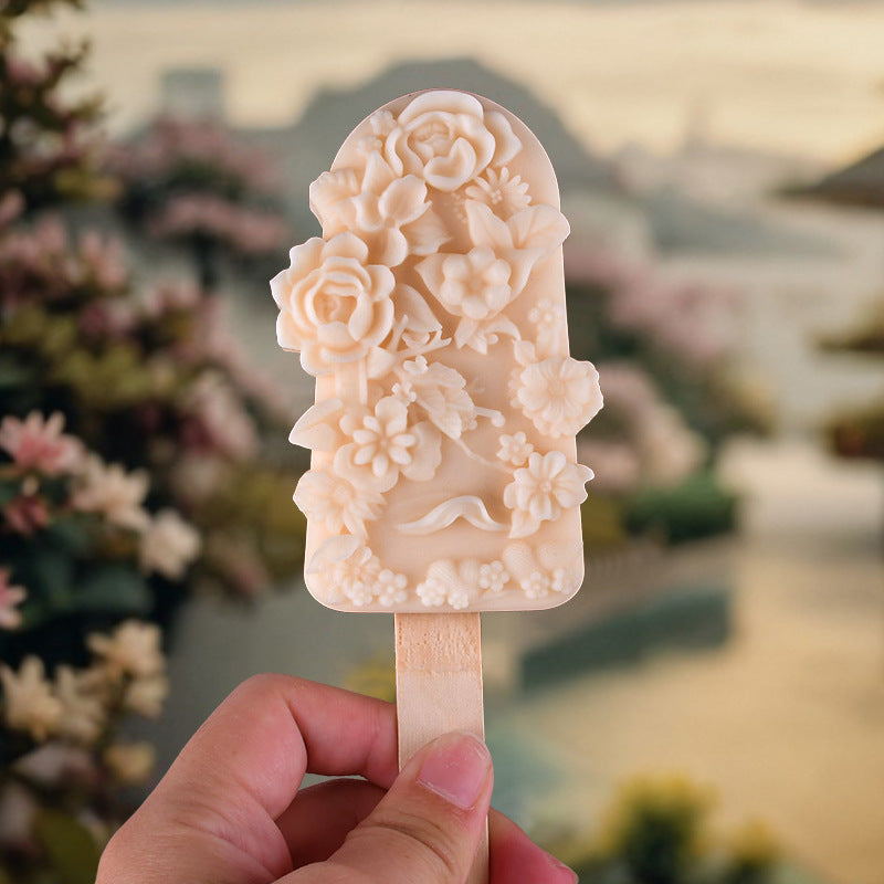 Floral Silicone Ice Cream Mold – Food-Grade DIY Popsicle Maker for Creative Desserts