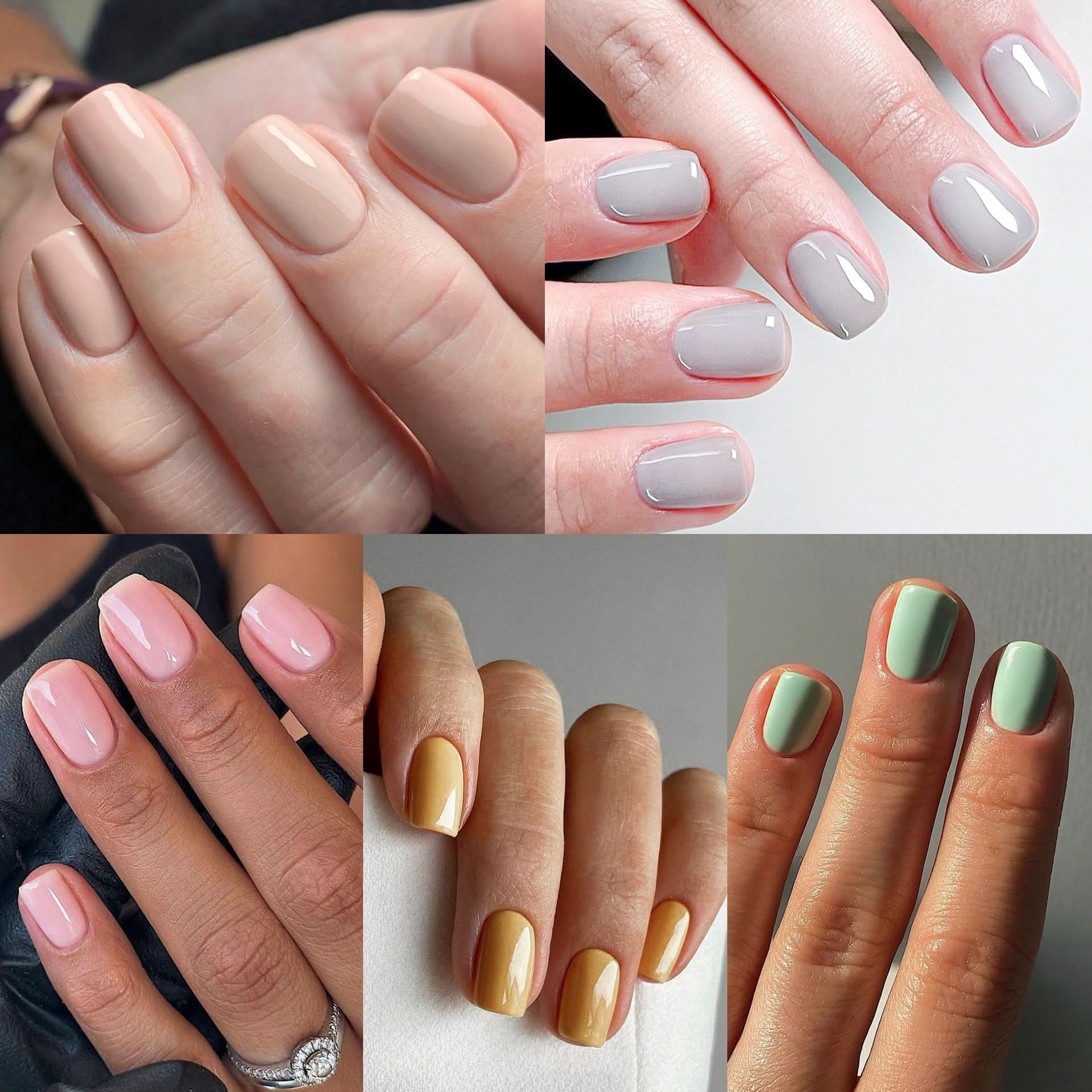 Classic Solid Color Press-On Nails – Short Square Reusable False Nails
