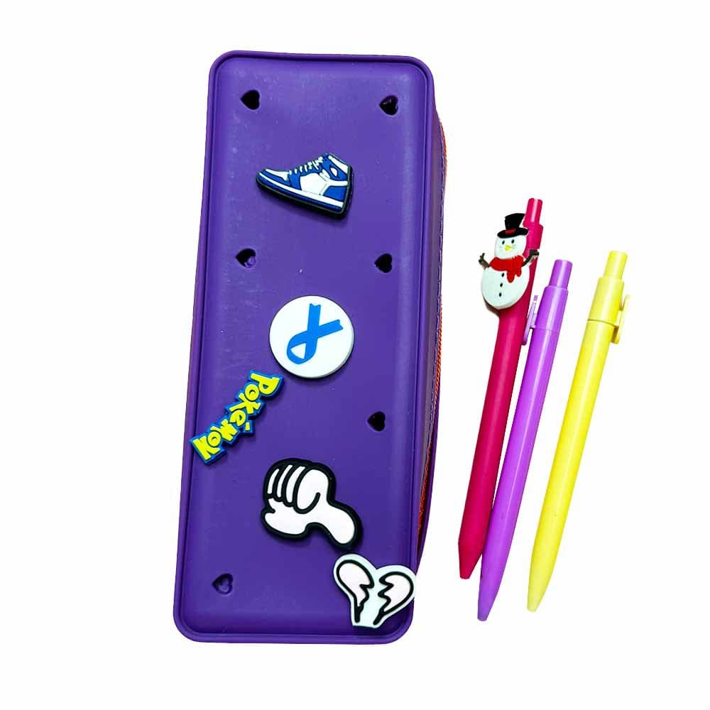 Silicone Cartoon Pencil Case, Large Capacity
