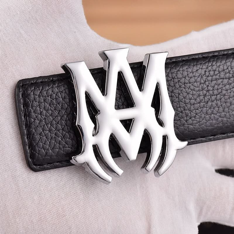 Men’s Leather Belt – Classic Litchi Pattern with Smooth Alloy Buckle