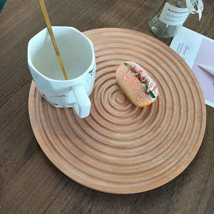 Japanese Style Water Ripple Wooden Tray - Aromatherapy & Storage