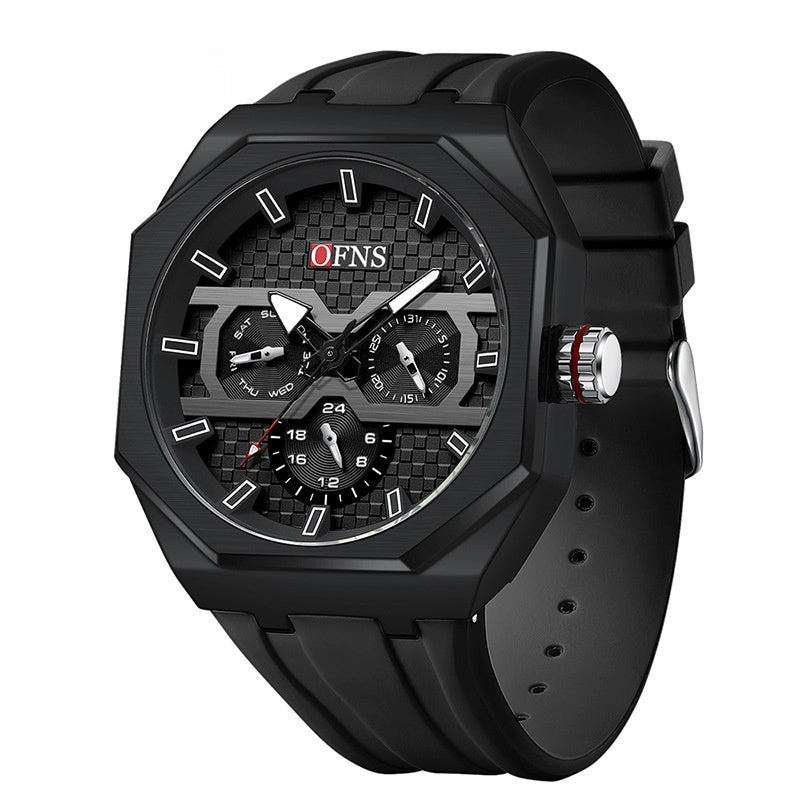 OFNS Three Eyes Six Needles Fashion Waterproof Quartz Watch For Men 8023
