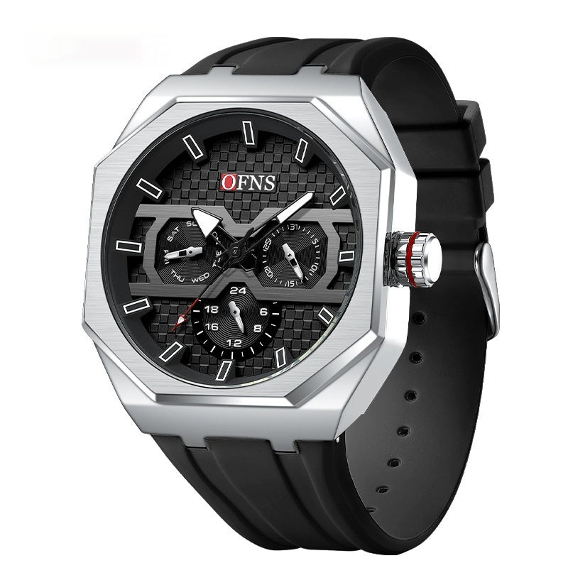 OFNS Three Eyes Six Needles Fashion Waterproof Quartz Watch For Men 8023