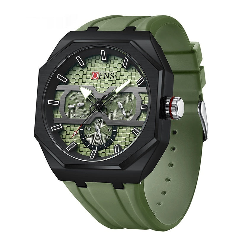 OFNS Three Eyes Six Needles Fashion Waterproof Quartz Watch For Men 8023