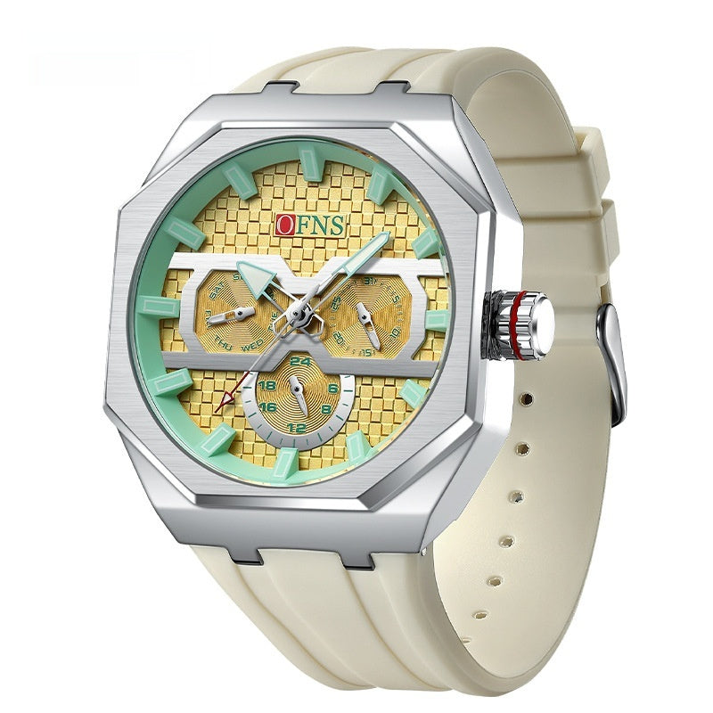 OFNS Three Eyes Six Needles Fashion Waterproof Quartz Watch For Men 8023