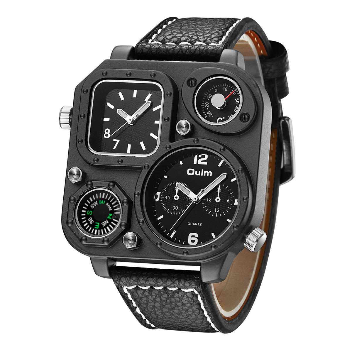 OULM 1169 Oversize Square Watch two time quartz watch for Men
