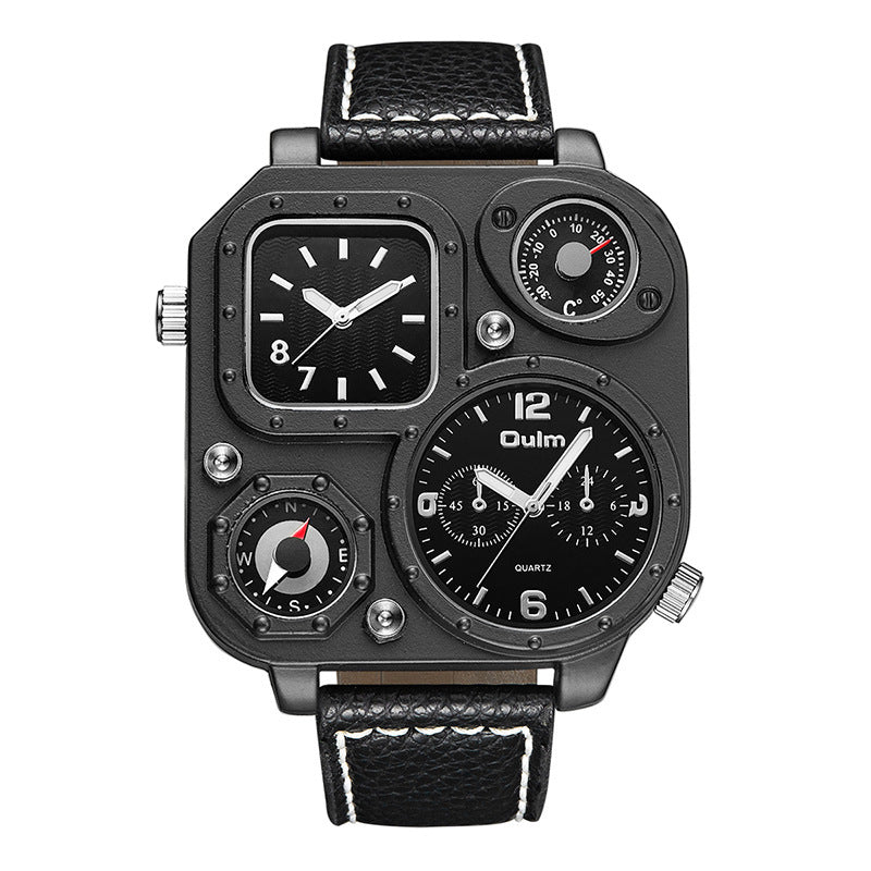 OULM 1169 Oversize Square Watch two time quartz watch for Men