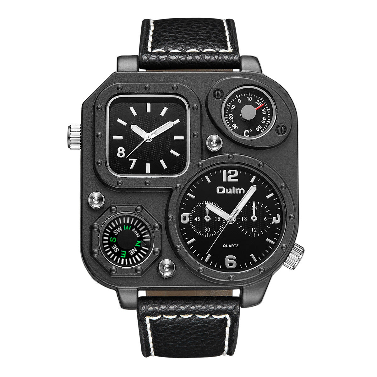 OULM 1169 Oversize Square Watch two time quartz watch for Men