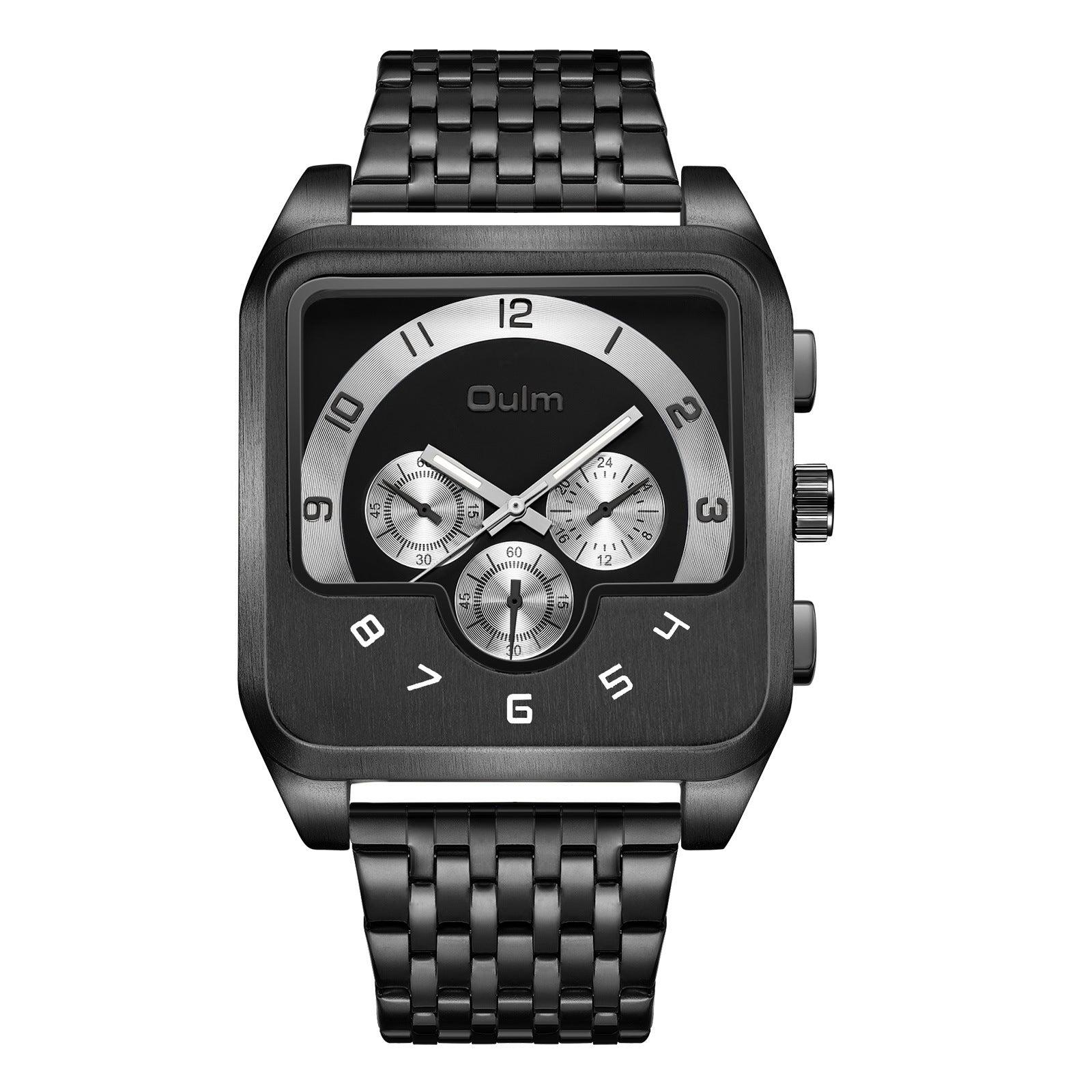 Oulm Crazy look Big Dial Square Quartz watch for Men 9463