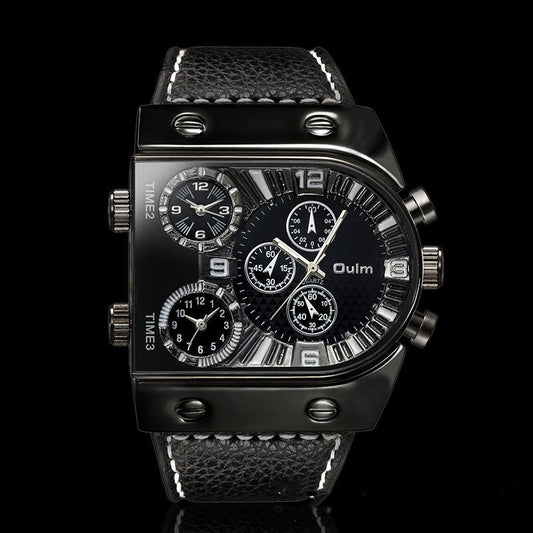 Oulm U Shape Quartz Multifunction Watch For Men 9315