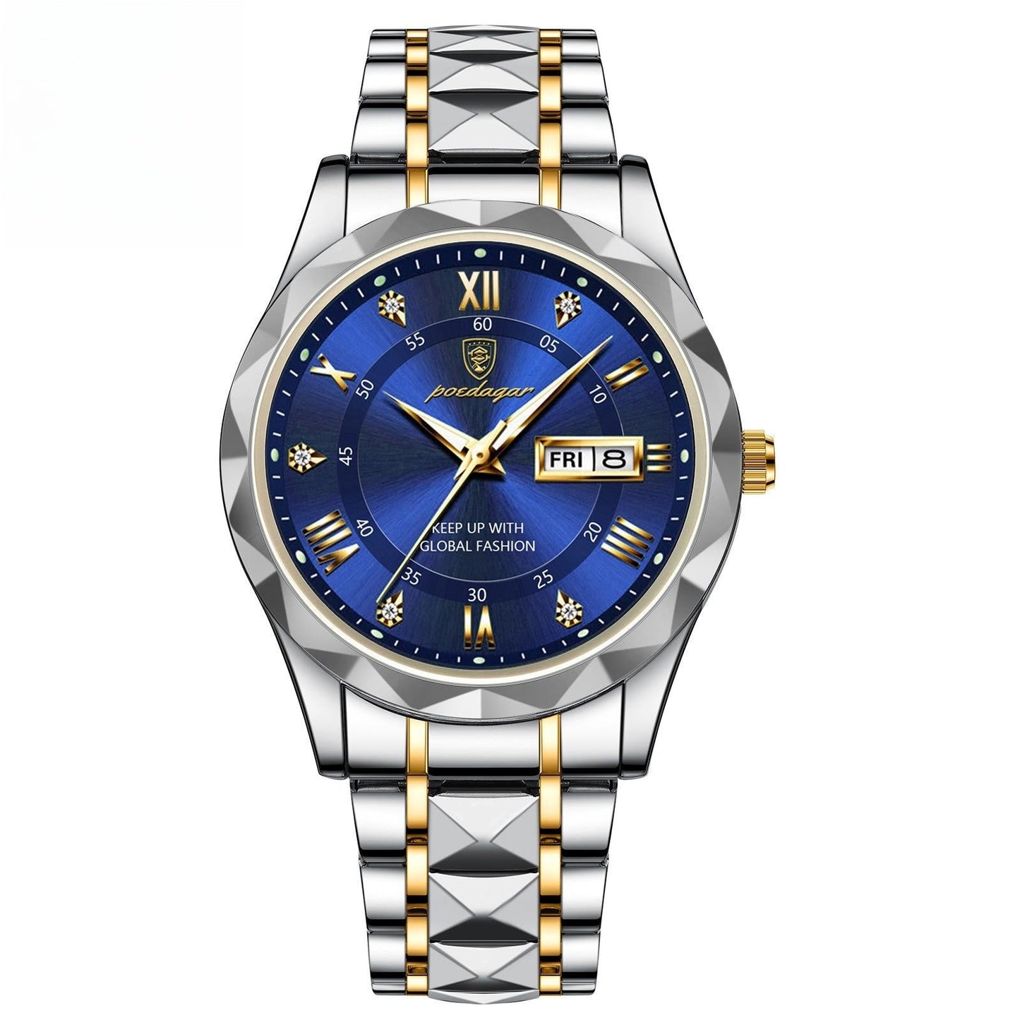 POEDAGAR 615 Day & Date Quartz watch For Men