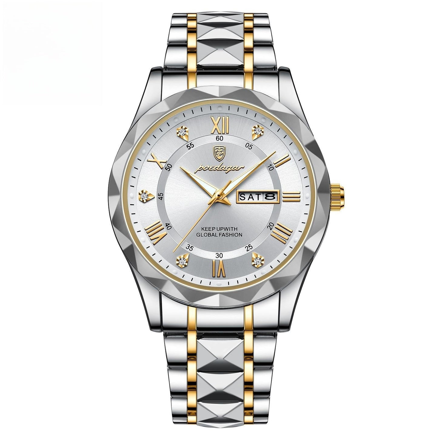 POEDAGAR 615 Day & Date Quartz watch For Men
