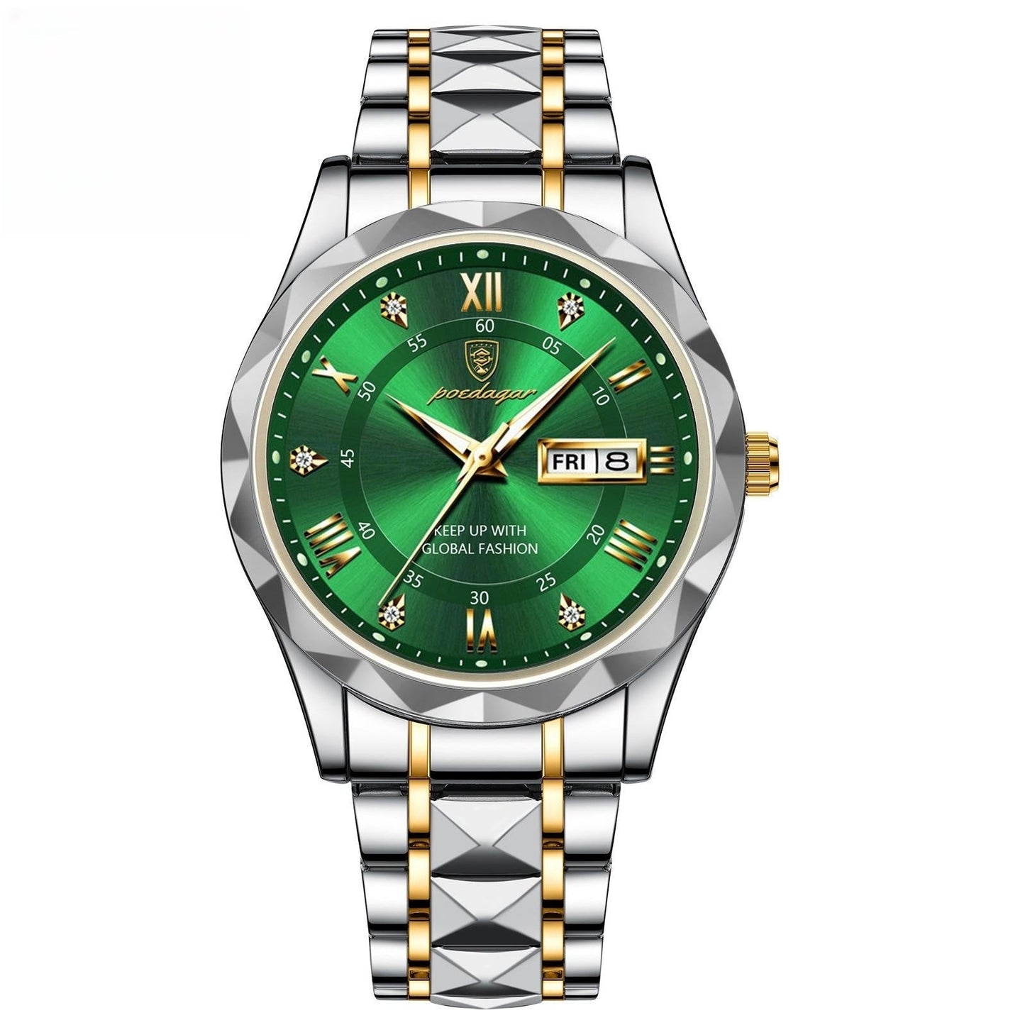 POEDAGAR 615 Day & Date Quartz watch For Men