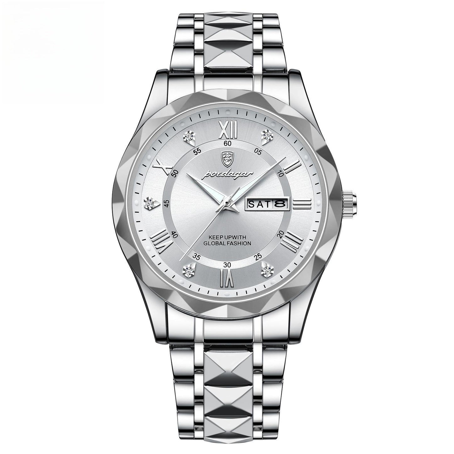 POEDAGAR 615 Day & Date Quartz watch For Men