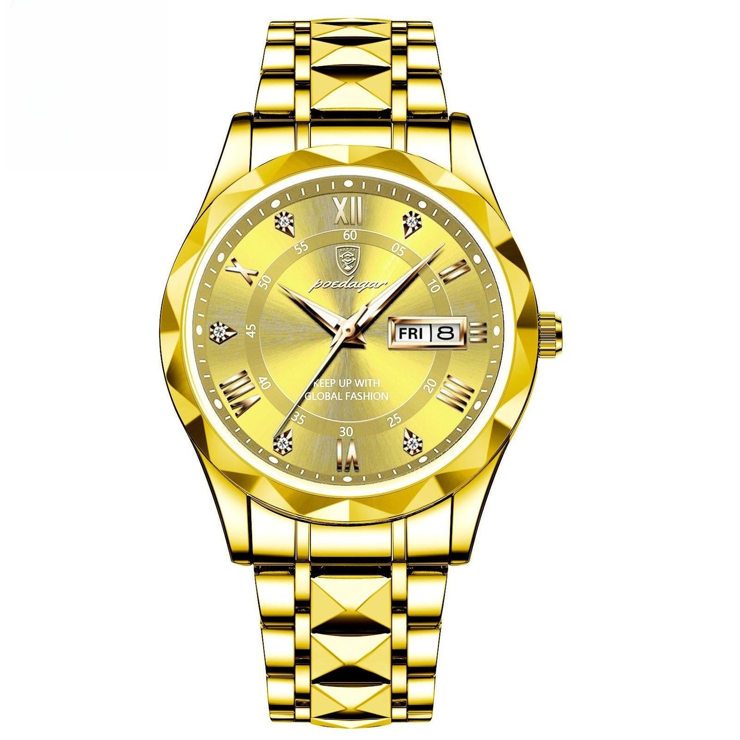 POEDAGAR 615 Day & Date Quartz watch For Men