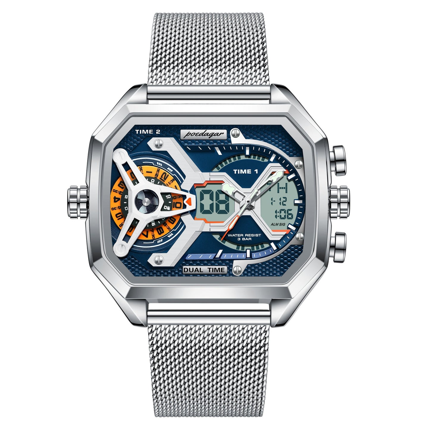 Poedagar EUE106 Multifunctional Waterproof Luminous watch for men