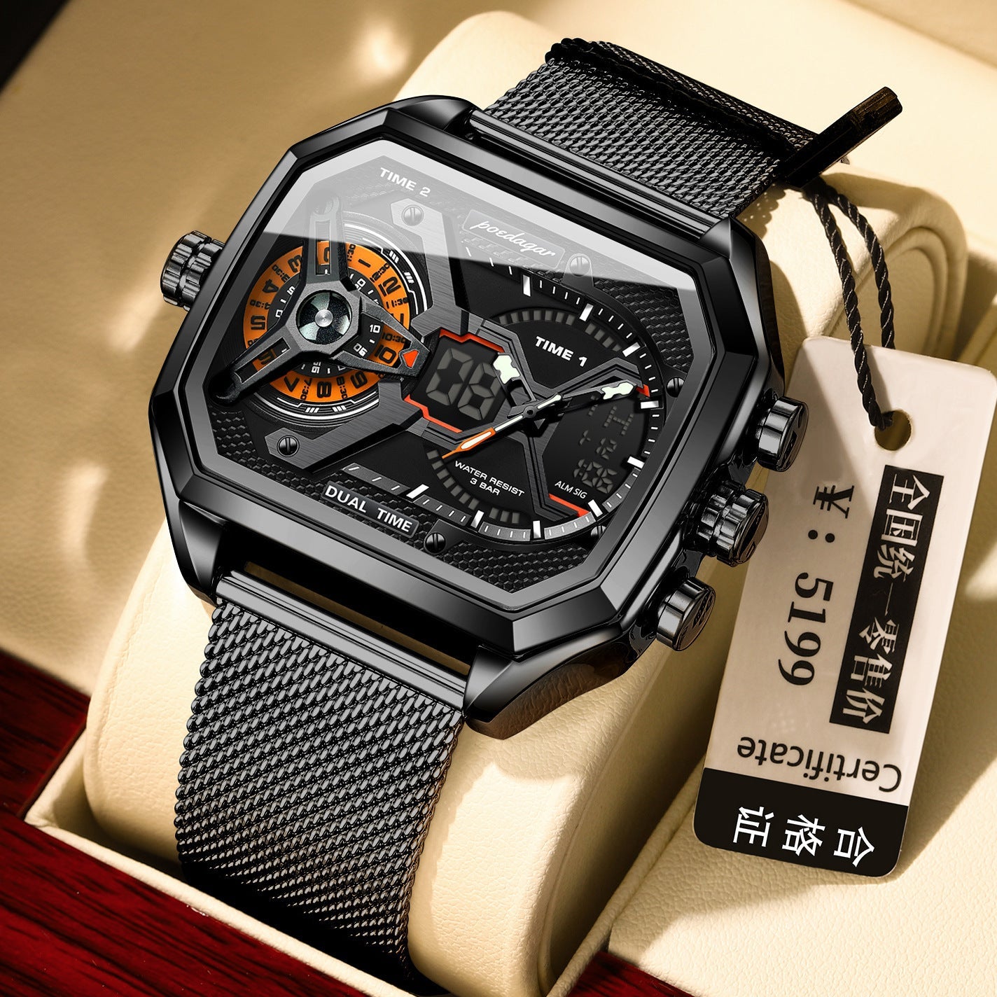Poedagar EUE106 Multifunctional Waterproof Luminous watch for men