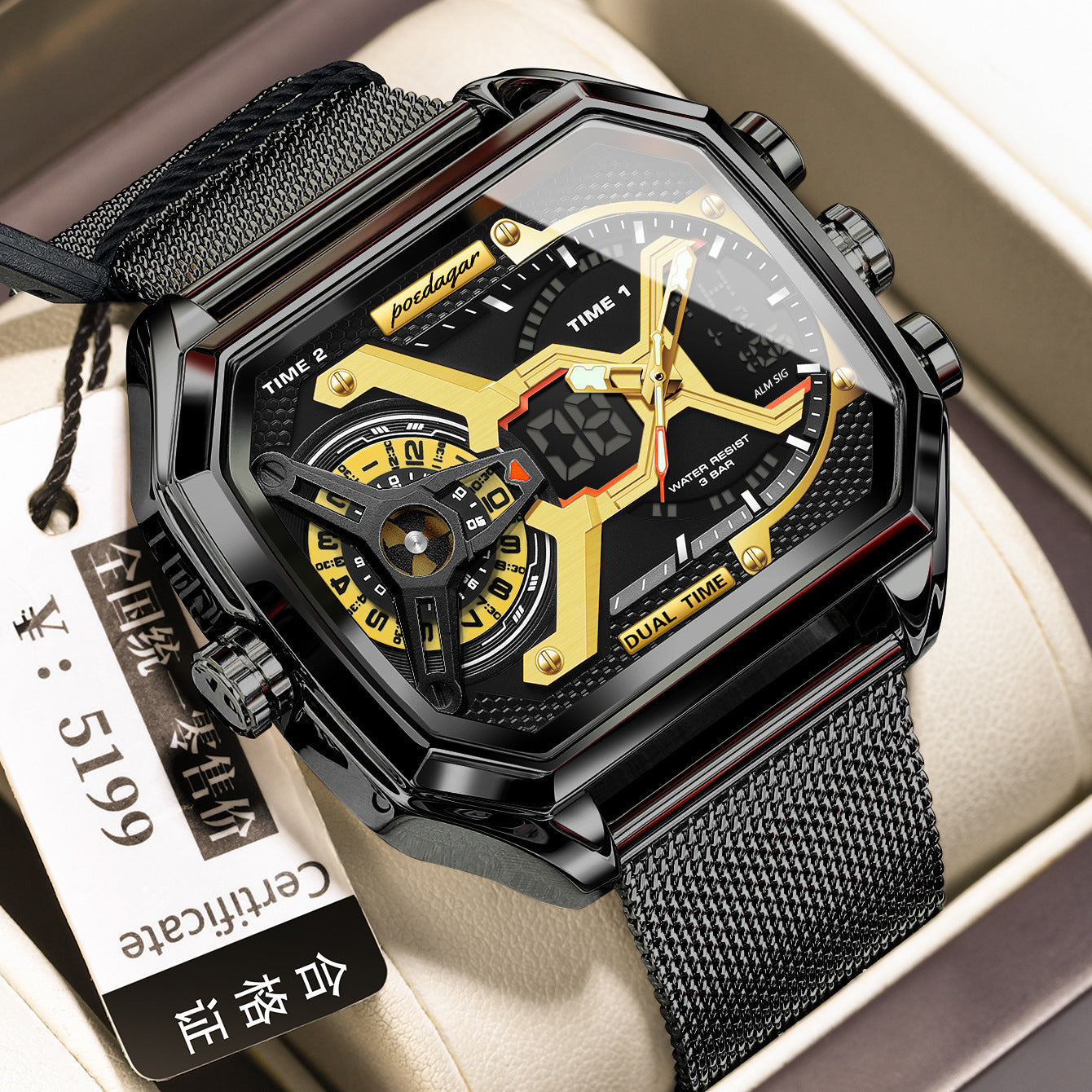 Poedagar EUE106 Multifunctional Waterproof Luminous watch for men
