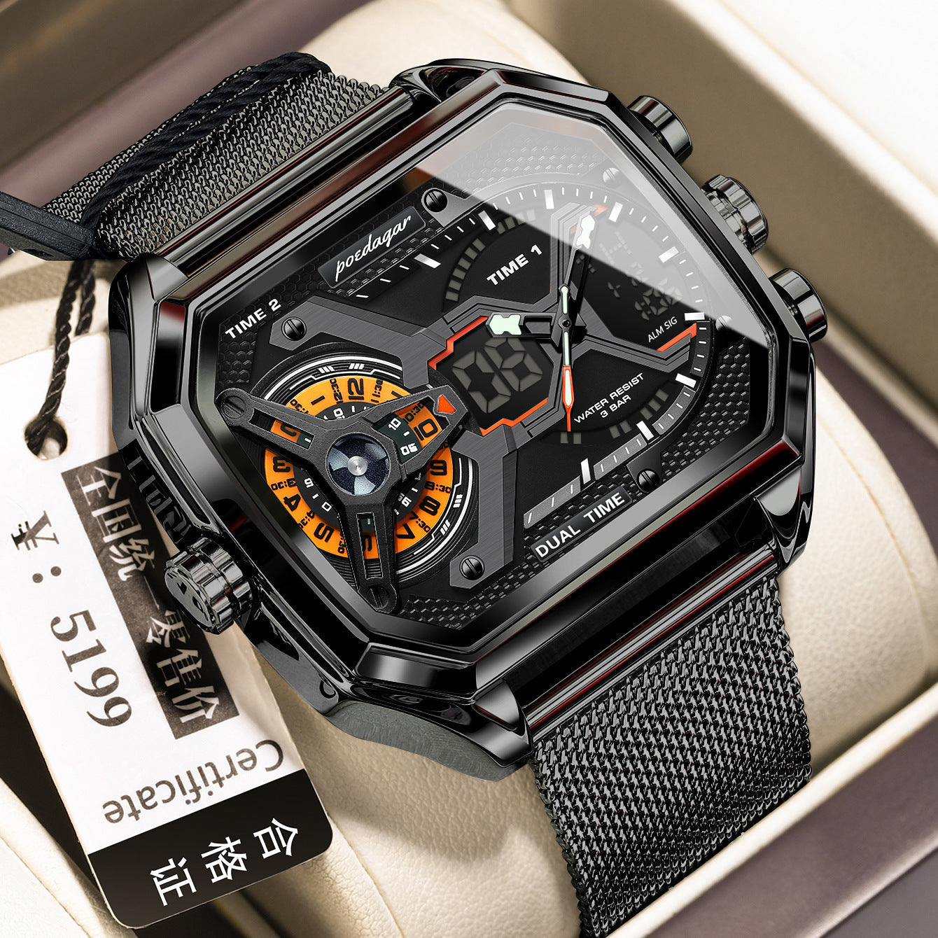 Poedagar EUE106 Multifunctional Waterproof Luminous watch for men