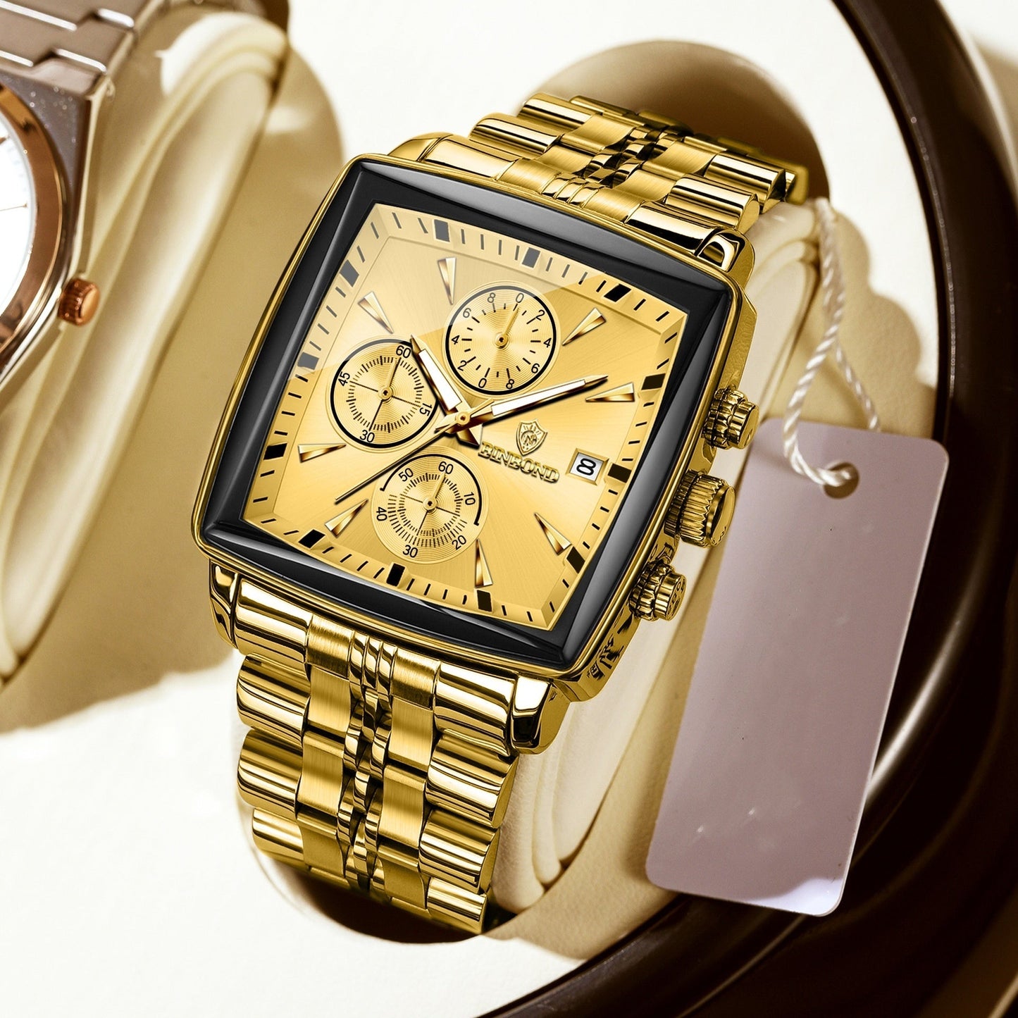 Poedagar Luxury Square 40mm Chronograph Dial Watch for Men B911