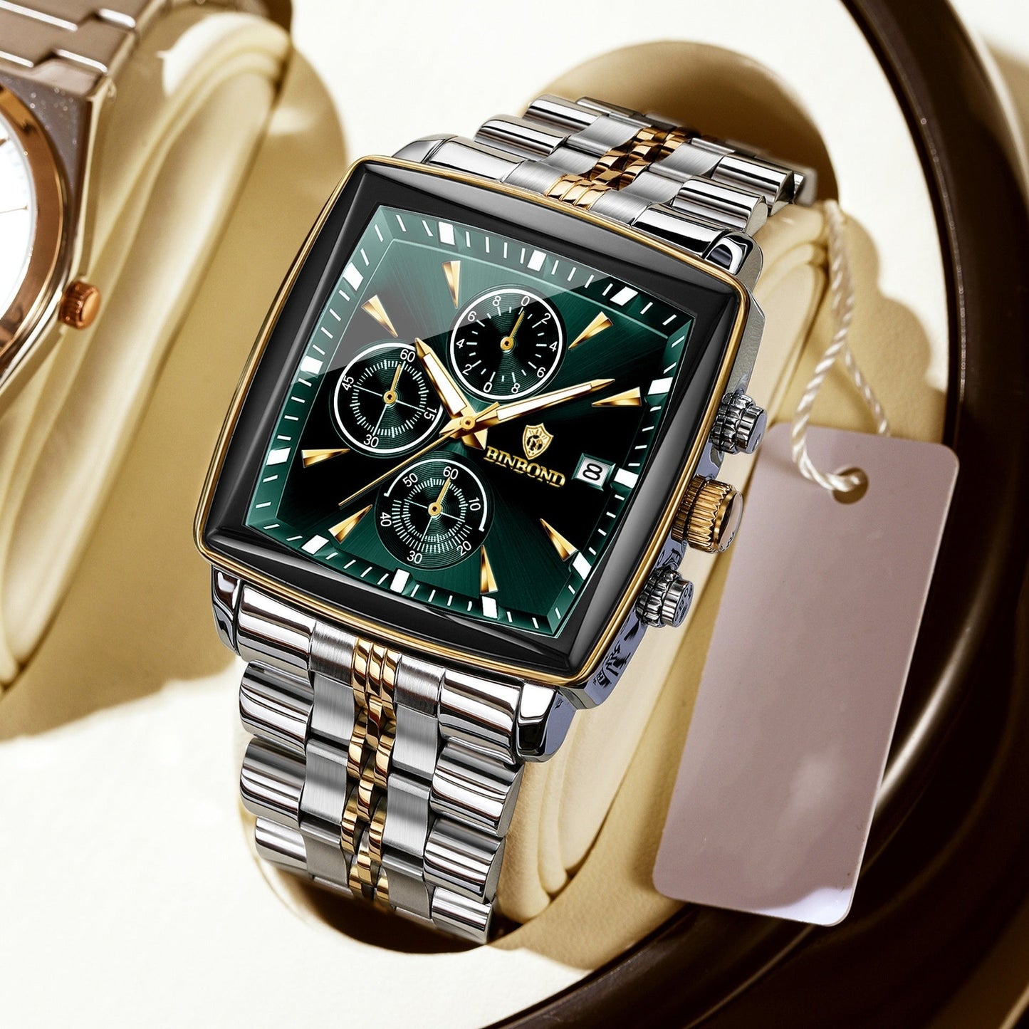 Poedagar Luxury Square 40mm Chronograph Dial Watch for Men B911