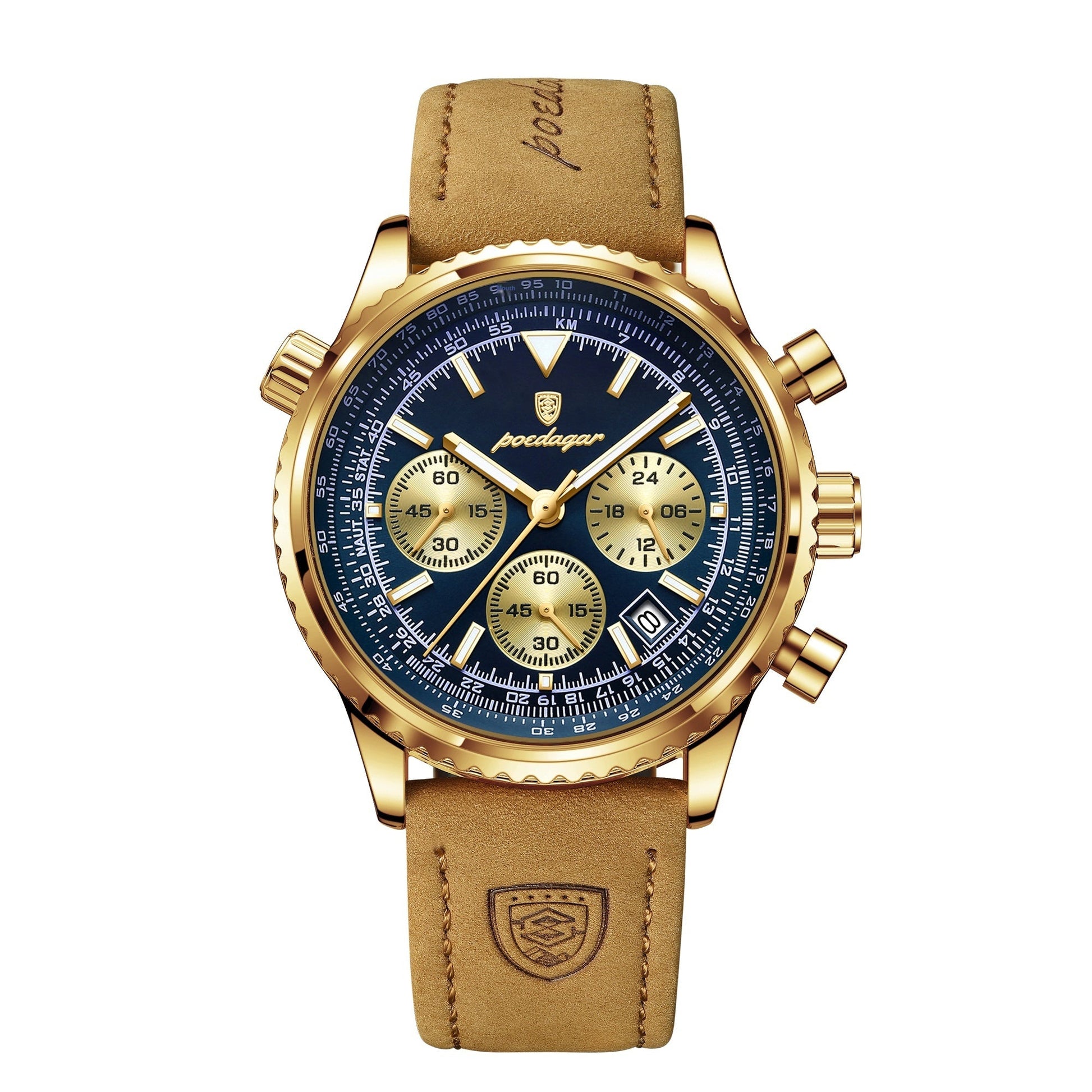 Poedagar Men's Multifunctional Fashionable Waterproof Night Light Watch P960