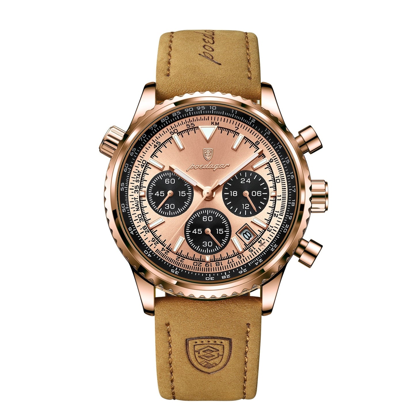 Poedagar Men's Multifunctional Fashionable Waterproof Night Light Watch P960