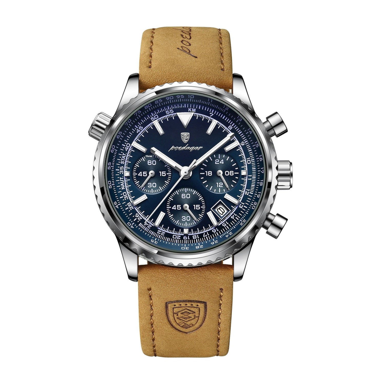 Poedagar Men's Multifunctional Fashionable Waterproof Night Light Watch P960