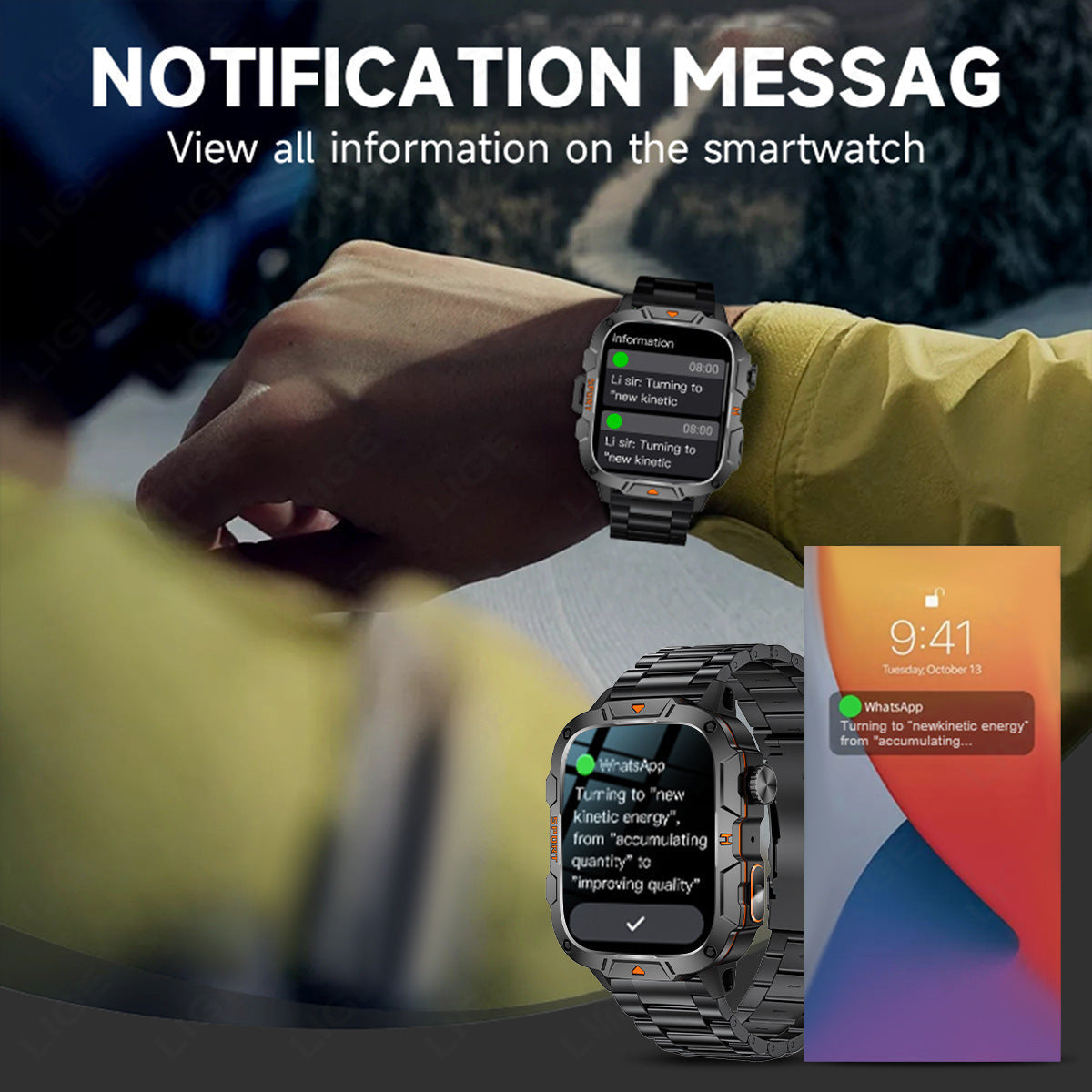 QX12 Square Large Screen Multi-function Sports Running Heart Rate Smart Watch