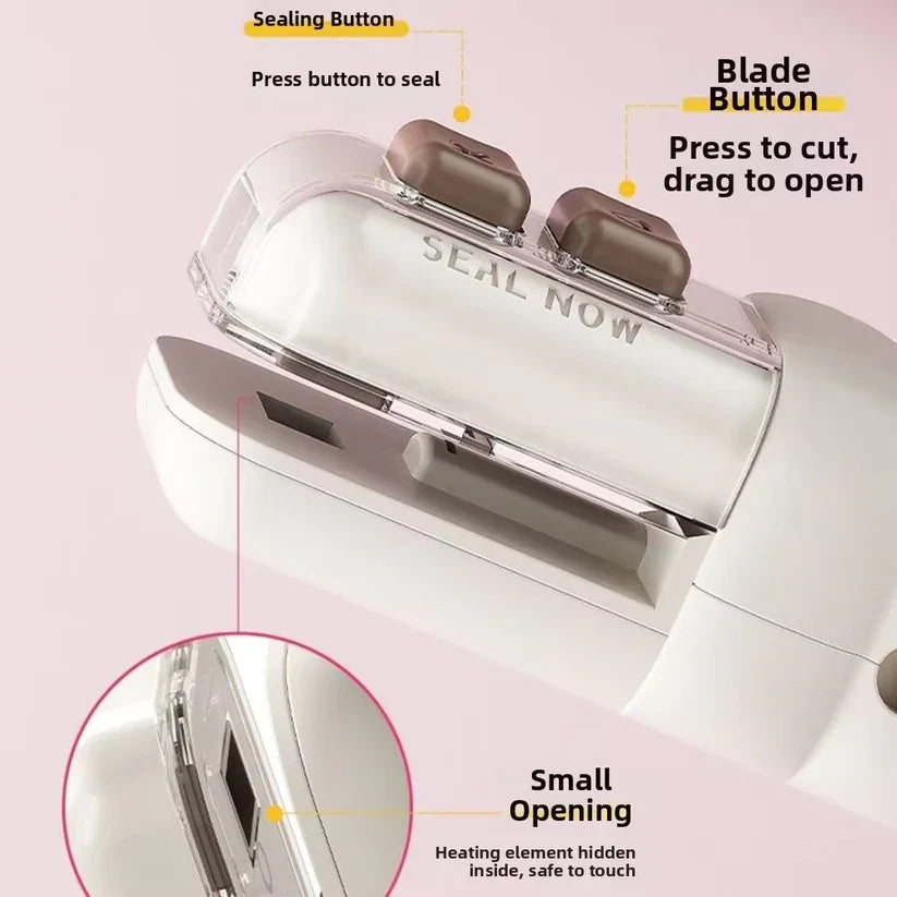Cute Mini Bag Sealer – Rechargeable Hand-Press Heat Sealing Clip for Snack & Plastic Bags