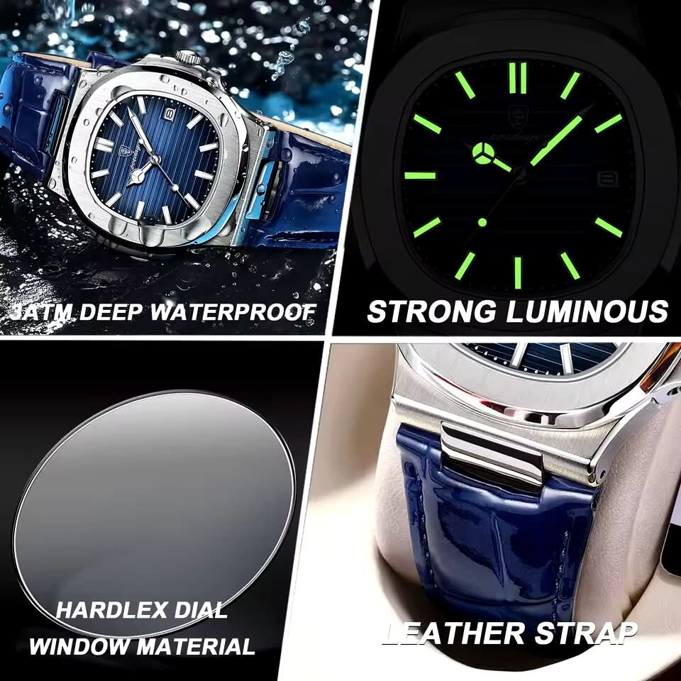 Men’s Ultra-Thin Quartz Watch, Luminous Design