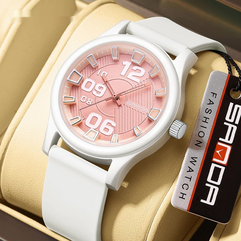 Sanda 3252 Waterproof Silicone Strap Quartz Watch For Teenagers Boys and Girls