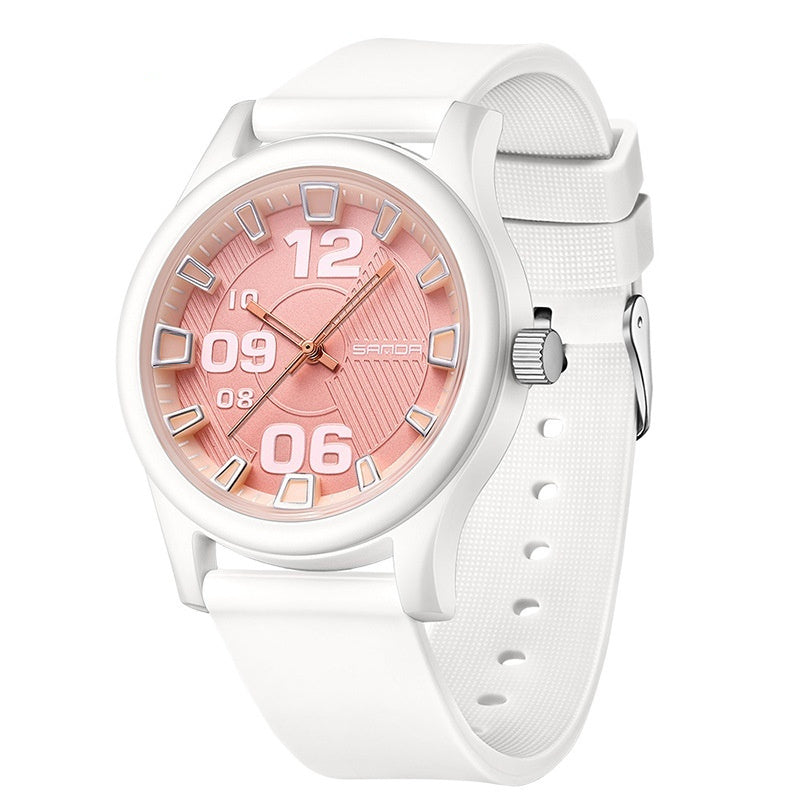Sanda 3252 Waterproof Silicone Strap Quartz Watch For Teenagers Boys and Girls